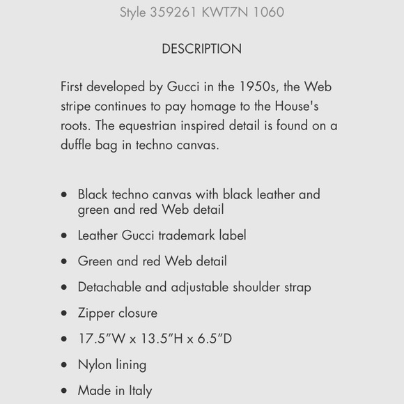 GUCCI Web Techno Canvas Duffle W Strap & Lock π - Picture 7 of 7